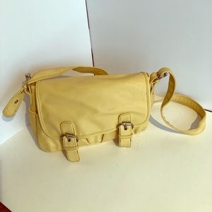 Pale yellow leather purse